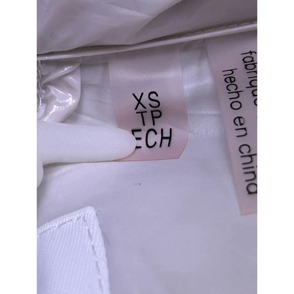 Calvin Klein Puffer Coat High Shine Nylon White Size XS Womens